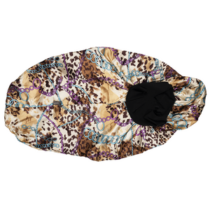 
                  
                    갤러리 뷰어에 이미지 로드, Ms. Remi Deco Silky Wide Edge Braid Bonnet Ultra Jumbo Leopard Chain Pattern Bonnets Ms. Remi   
                  
                