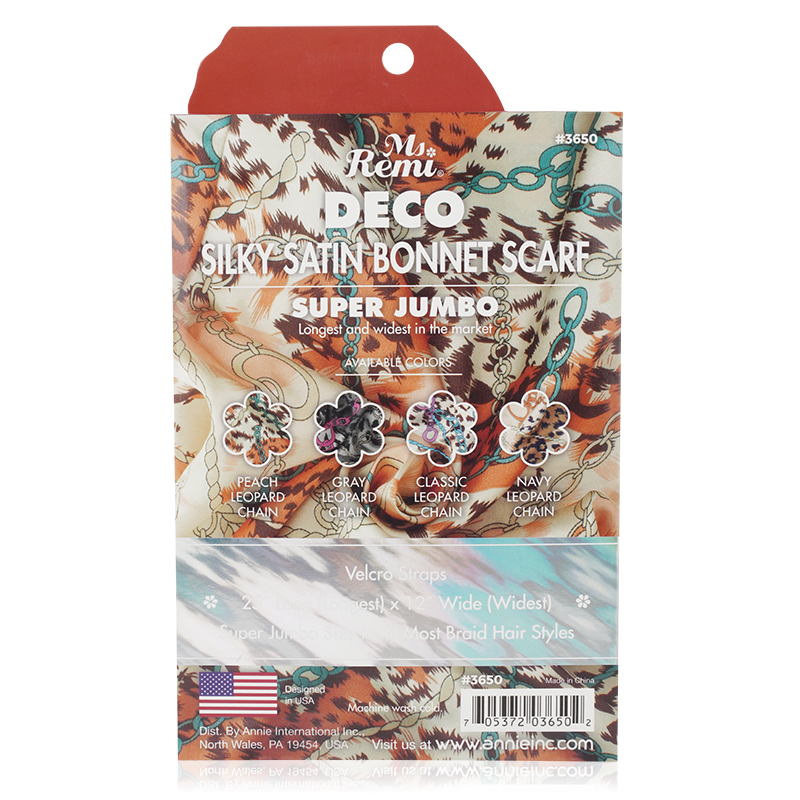 
                  
                    Load image into Gallery viewer, Ms. Remi Deco Silky Wide Edge Braid Bonnet Ultra Jumbo Leopard Chain Pattern
                  
                
