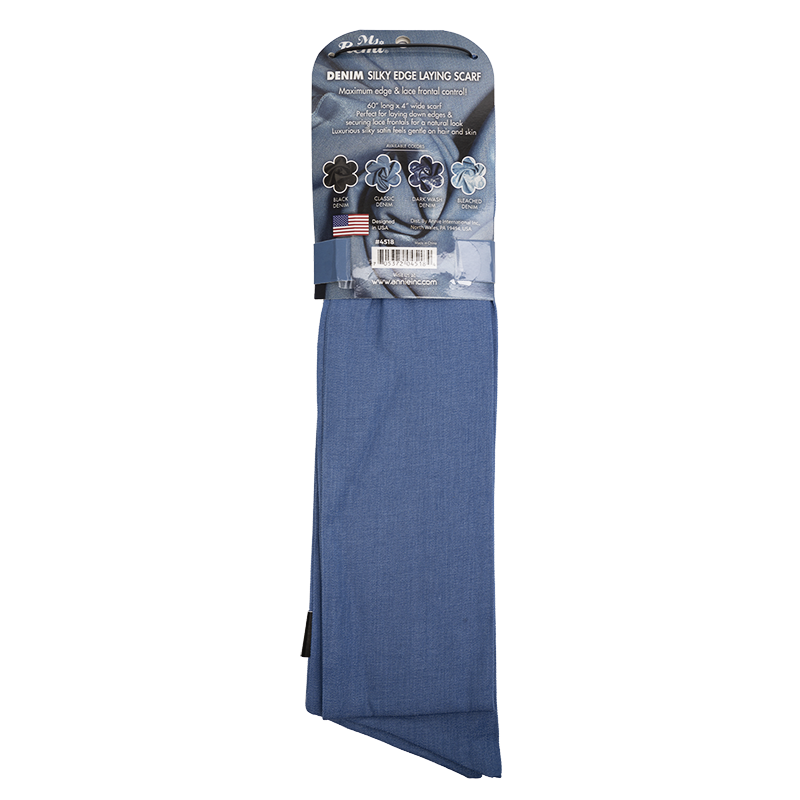 
                  
                    Load image into Gallery viewer, Ms. Remi Denim Silky Edge Laying Scarf 60&amp;quot; Long
                  
                