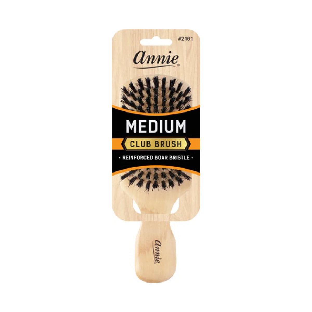 Annie Medium Club Brush #2161 – Boar & Nylon Bristle, Light Brown