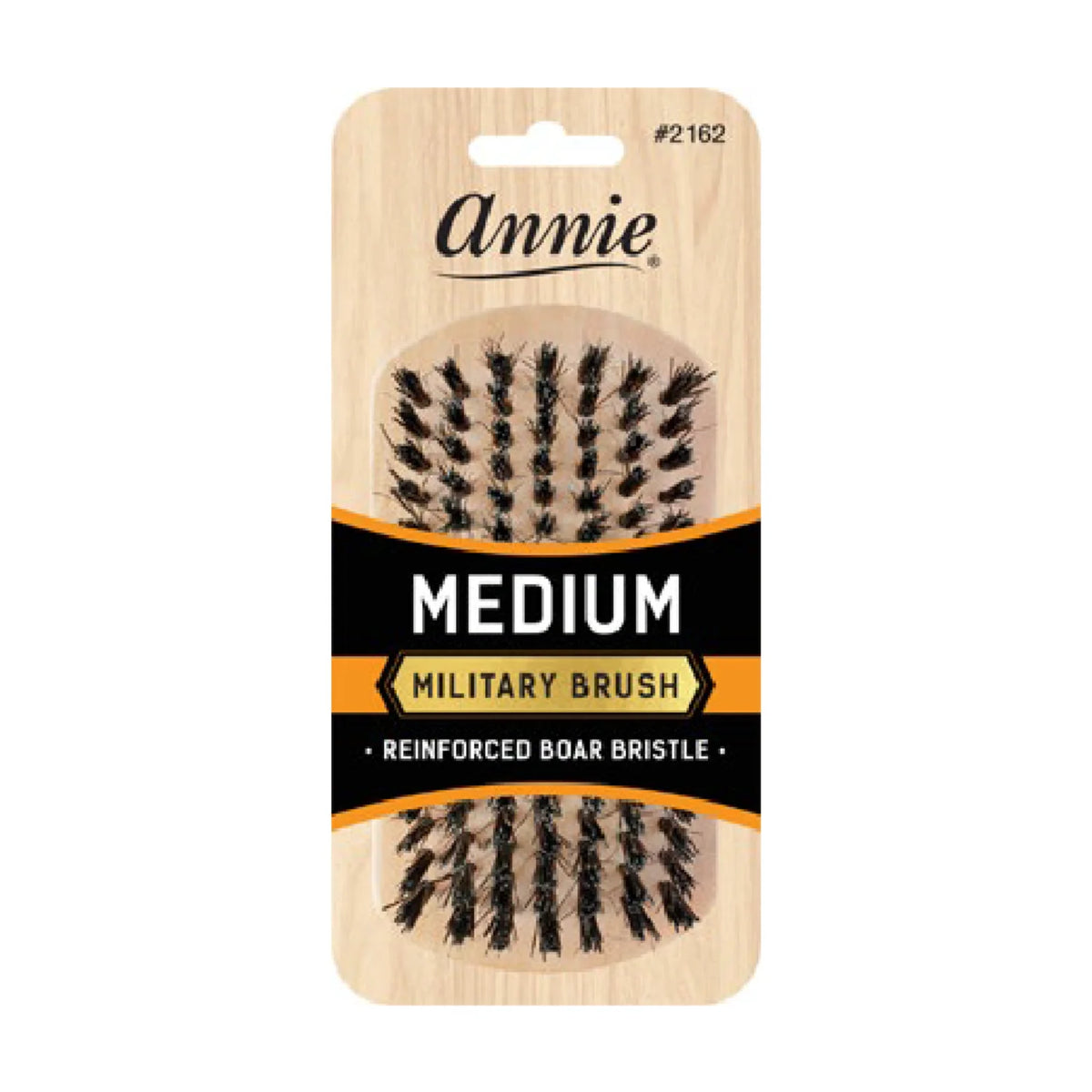 Annie Medium Military Brush #2162 – Boar & Nylon Bristle, Light Brown