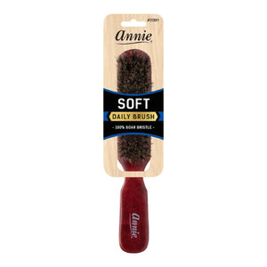 Annie International:Annie Soft Wooden 100% Boar Bristle Brush 5 Row