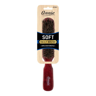 Annie Soft Wooden 100% Boar Bristle Brush 5 Row
