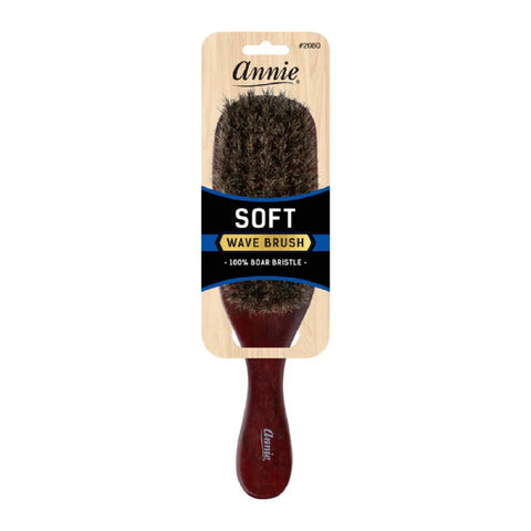 Annie Soft Wave Brush 100 Pure Boar Bristles Dark Brown
