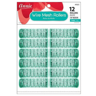 Rodillos de malla de alambre Annie medianos 12 quilates verde