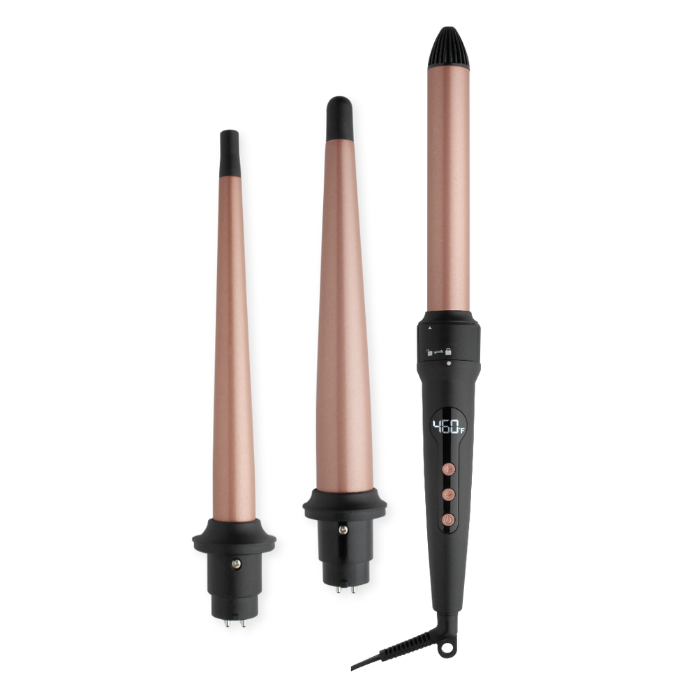 
                  
                    Load image into Gallery viewer, Hot &amp;amp; Hotter 3 in 1 Interchangeable Digital Curling Wand Set Curling Iron Hot &amp;amp; Hotter   
                  
                