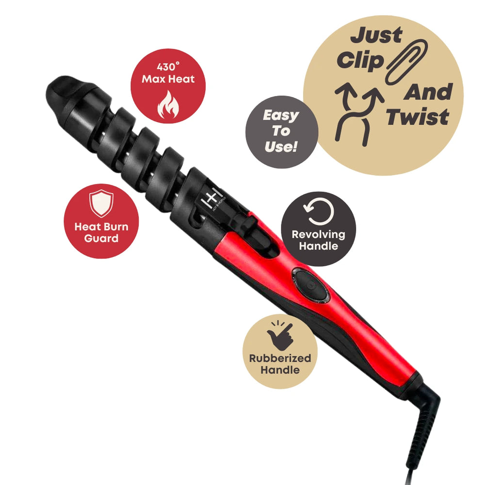 
                  
                    Load image into Gallery viewer, Hot &amp;amp; Hotter Ceramic Spiral Curling Iron 3/4 Inch
                  
                