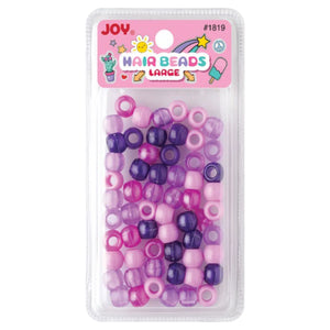 
                  
                    Load image into Gallery viewer, Joy Large Hair Beads 60Ct Purple Clear Asst
                  
                