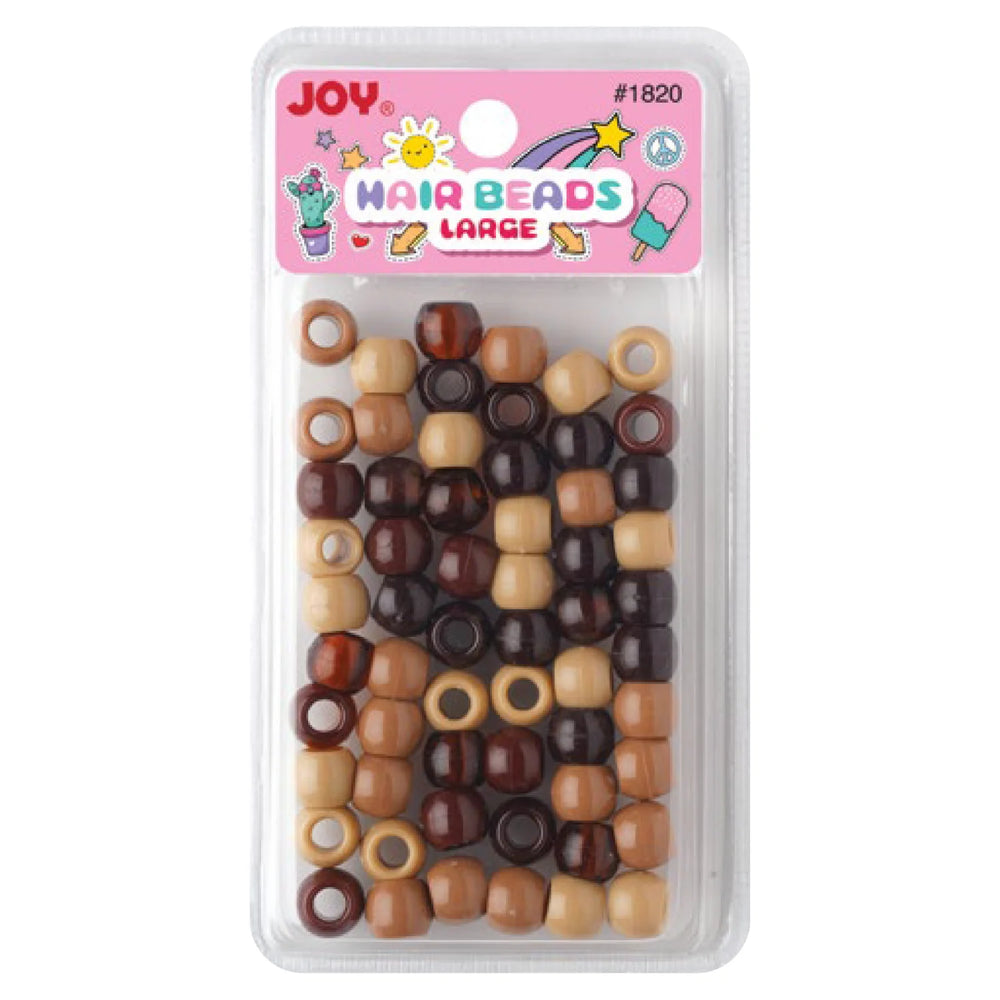 Joy Large Hair Beads 60Ct Black & Brown Asst Beads Joy   