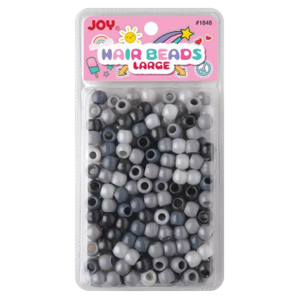 Joy Large Hair Beads 240Ct Silver Asst