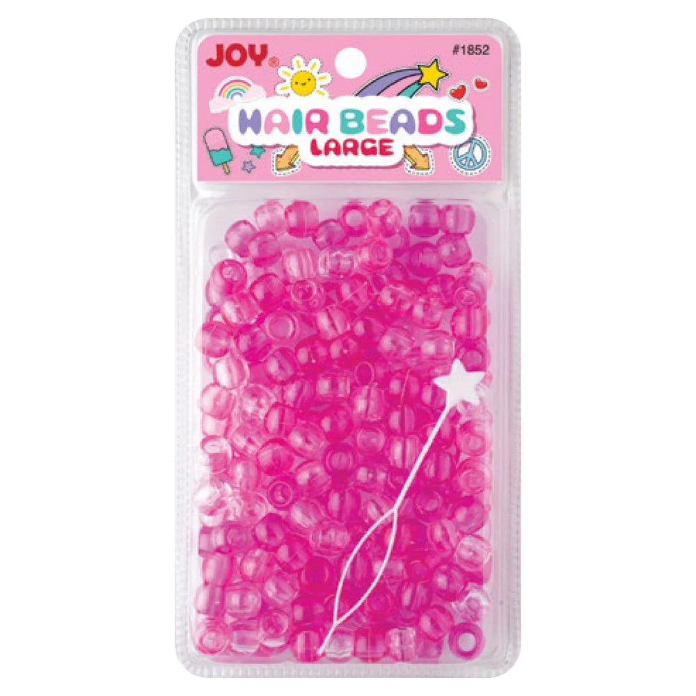 Joy Large Hair Beads 240Ct Pink & Clear Beads Joy   