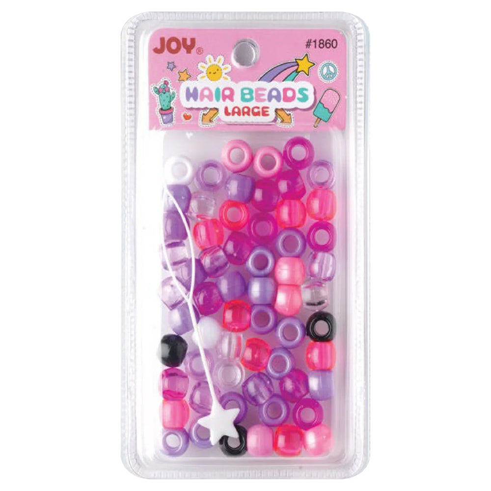 
                  
                    갤러리 뷰어에 이미지 로드, Joy Large Hair Beads 60Ct Purple &amp;amp; Pink Asst Beads Joy   
                  
                