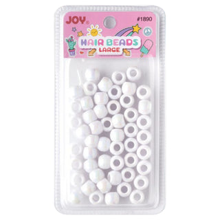 Joy Large Hair Beads 50Ct White