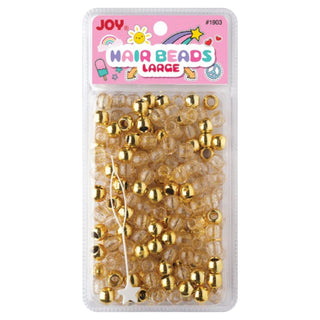 Joy - Cuentas grandes para el pelo, oro de 240 ct metálico y purpurina
