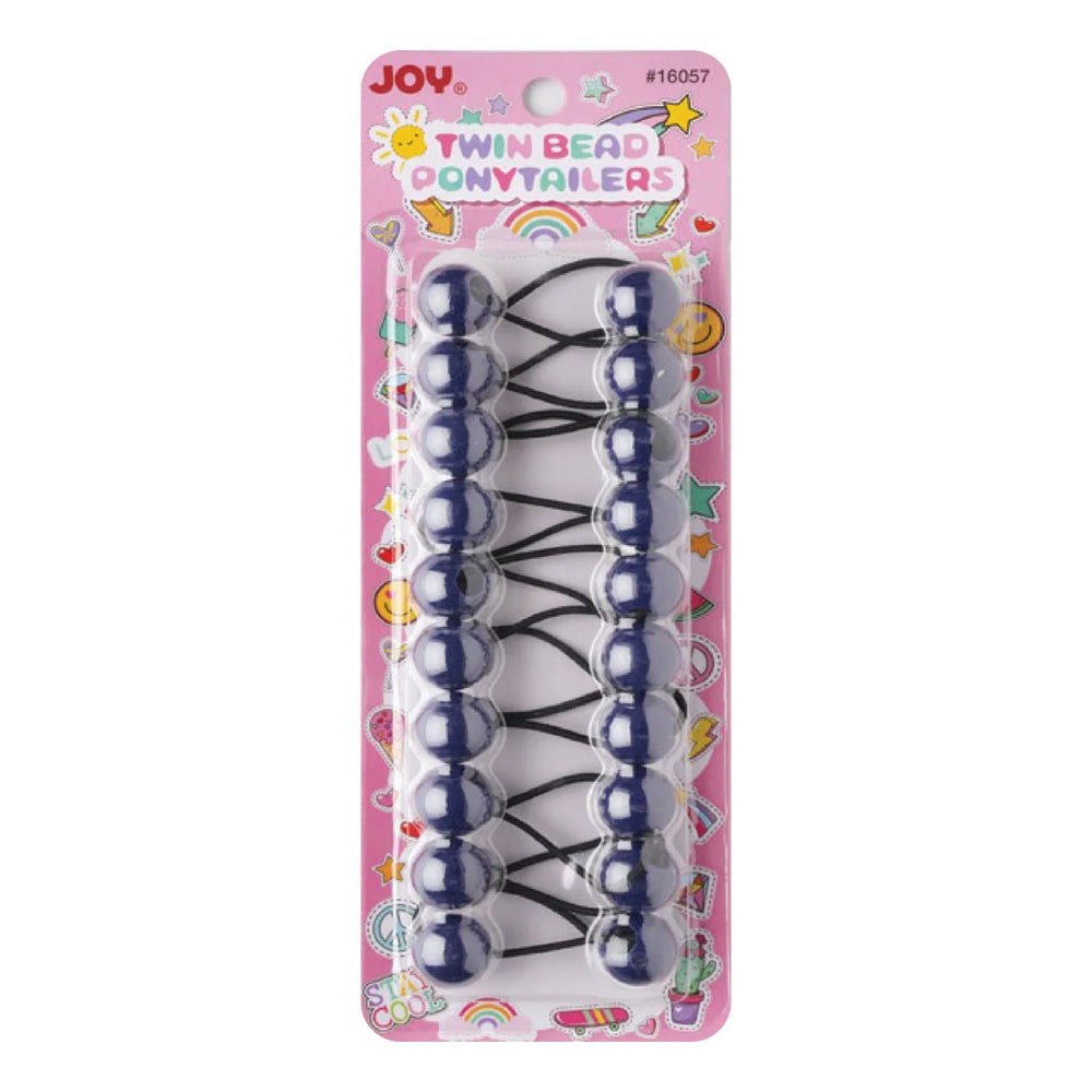 Joy Twin Beads Ponytailers 10Ct Navy Blue