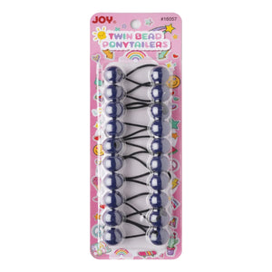 
                  
                    Load image into Gallery viewer, Joy Twin Beads Ponytailers 10Ct Navy Blue
                  
                