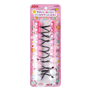 
                  
                    Load image into Gallery viewer, Joy Twin Beads Ponytailers 10Ct Asst Clear Pink
                  
                