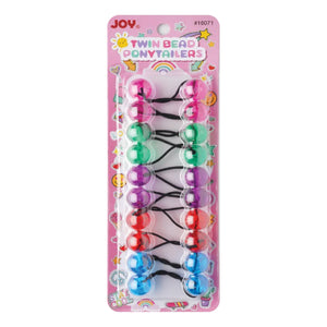 
                  
                    Load image into Gallery viewer, Joy Twin Beads Ponytailers 10Ct Asst Color Clear Ponytailers Joy   
                  
                
