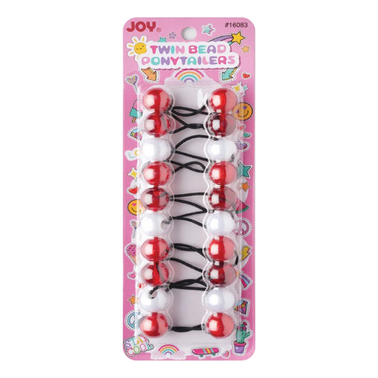 Joy Twin Beads Ponytailers 10Ct Asst Red Ponytailers Joy   