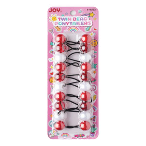 
                  
                    Load image into Gallery viewer, Joy Twin Beads Ponytailers 10Ct Asst Red
                  
                