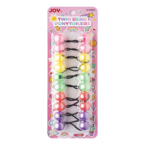 
                  
                    Load image into Gallery viewer, Joy Twin Beads Ponytailers 10Ct Clear Pink, Yellow, Green, Red, Blue
                  
                