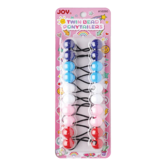 Joy Twin Beads Ponytailers 10Ct Blue, White, Pink, Red Ponytailers Joy   