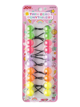 Joy Twin Beads Ponytailers 10Ct Asst Color