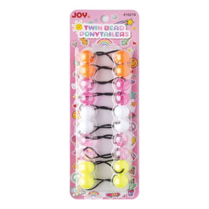
                  
                    Load image into Gallery viewer, Joy Twin Beads Ponytailers 10Ct Clear Orange, Yellow, White, Pink Ponytailers Joy   
                  
                