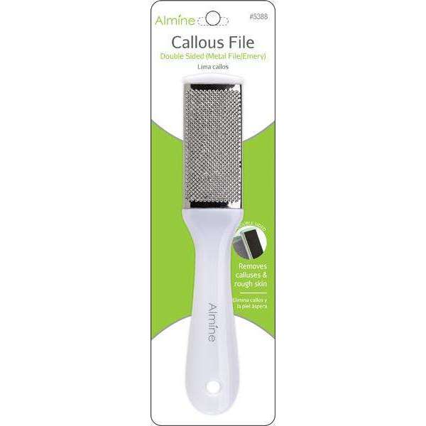 Almine 2-Way Callous File #5388 – Double-Sided Metal File, Assorted Colors