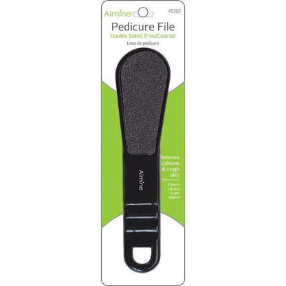 Almine Angled Pedicure File Asst Color for softening skin and removing corns, callouses, and hard skin, washable and reusable.