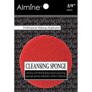 Almine Cleansing Sponge 3/4In red rubber professional makeup applicator gently exfoliates and cleanses skin.
