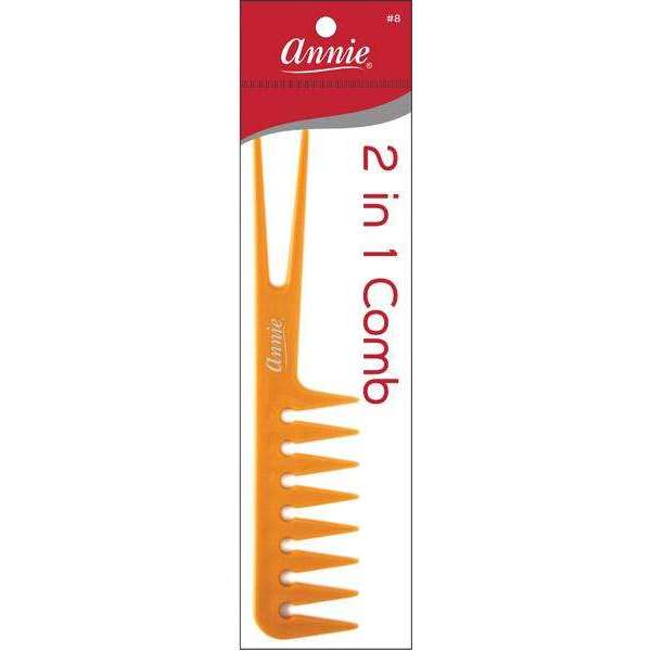Annie International:Annie 2 In 1 Comb Asst Color Two Tone:Bone