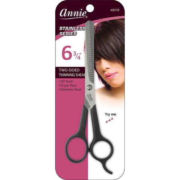 Annie Professional Stainless Shears 2-Sided Thinning Shears 6.75 Inch 30 Teeth