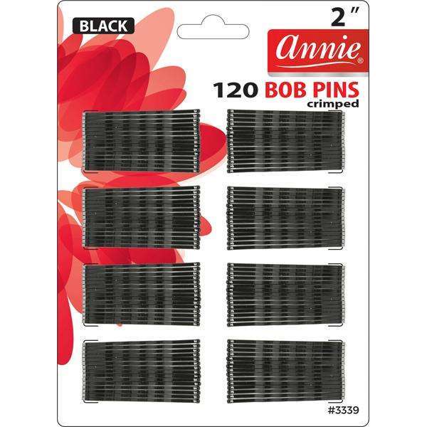 Annie 120 BOB PINS crimped 2” - Black #3339