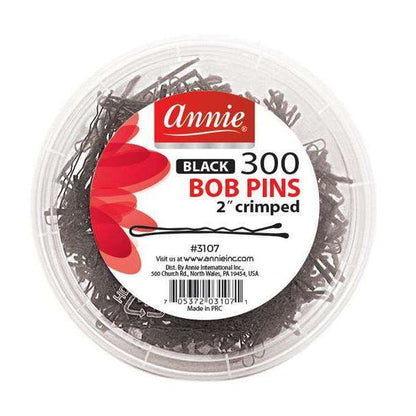 Annie International:Annie Bob Pins 2In, 300 Count Metal Hair Pins, Black