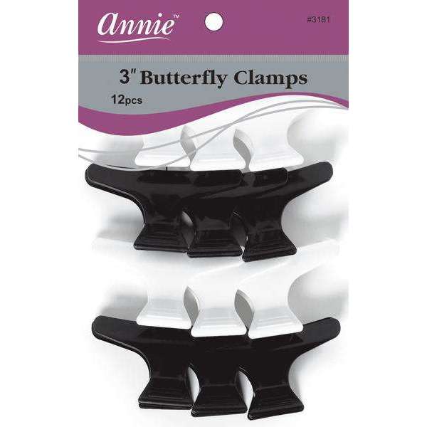 Annie Butterfly Clamps 3 Inch 12Ct Hair Clips Annie   