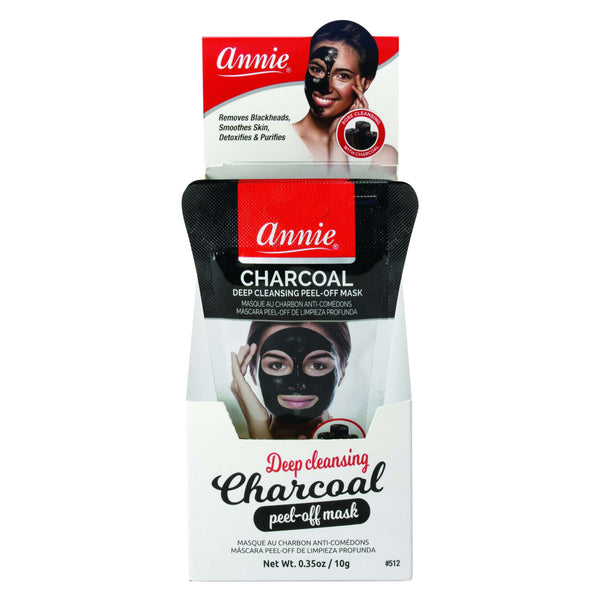 Annie Charcoal Mascarilla Peel Off de Limpieza Profunda Mini Estuche Display 24ct Negro
