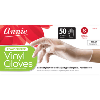 Guantes de vinilo transparentes sin polvo Annie, 50 unidades