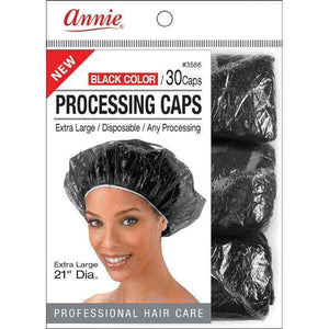 Annie International:Annie Conditioning/Processing Cap XL 30ct Black