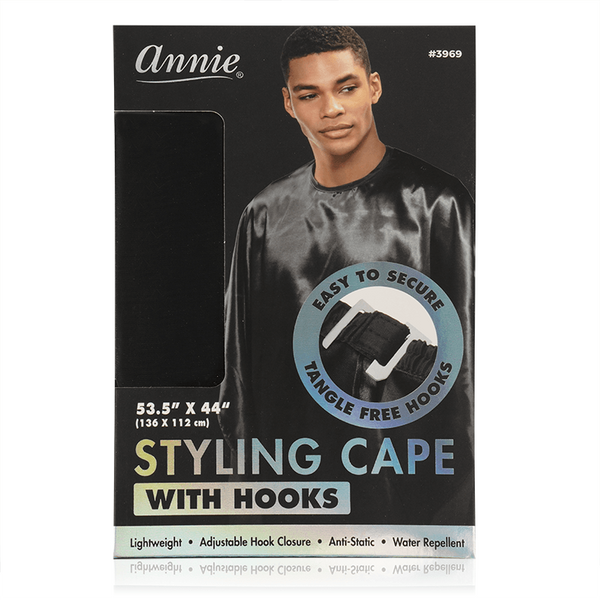 Annie Cutting Cape with Stretchable Hook Black