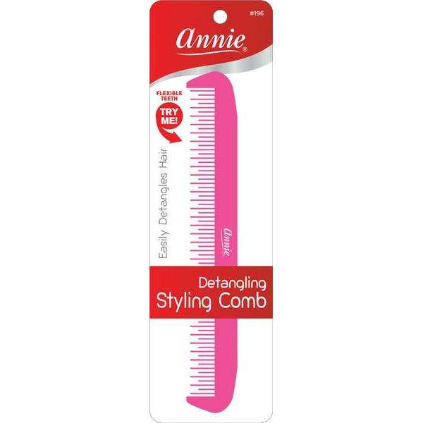 Annie Detangling Styling Comb Asst. Combs Annie Pink  