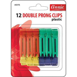 
                  
                    Load image into Gallery viewer, Annie Double Prong Clips 12Ct Asst Color Hair Clips Annie   
                  
                