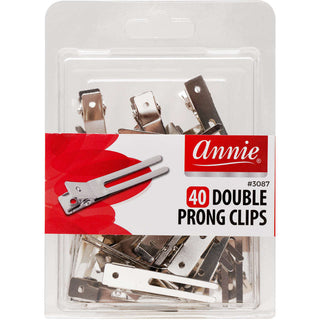 Annie Double Prong Clips 40Ct