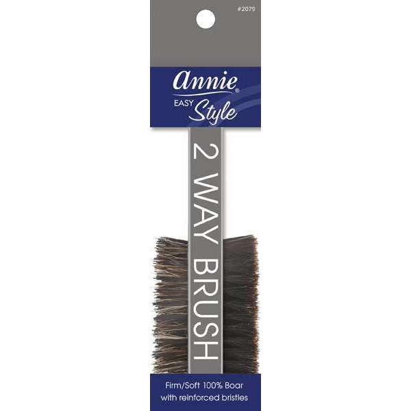 Annie Easy Style Professional 2 Way Brush 100 % Natural Boar Medium Bristle