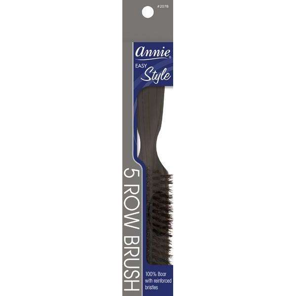 Annie - Annie Easy Style Professional 5 Row Brush 100 % Natural Boar Medium Bristle - Annie International