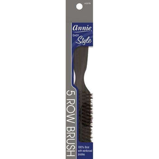 Annie Easy Style Professional 5 Row Brush 100 % Natural Boar Medium Bristle