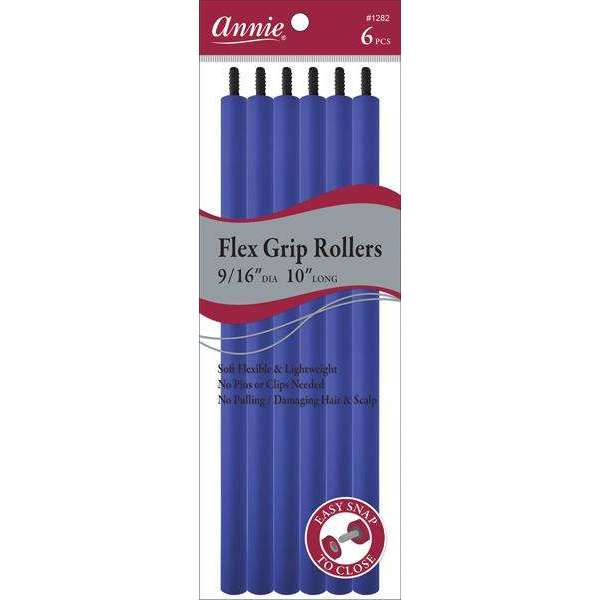 Annie - Annie Flex Grip Rollers 9/16in Diameter 10in Long 6Ct Blue - Annie International