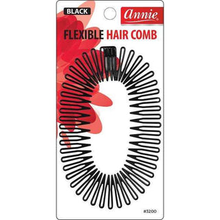 Annie Flexible Hair Comb Black