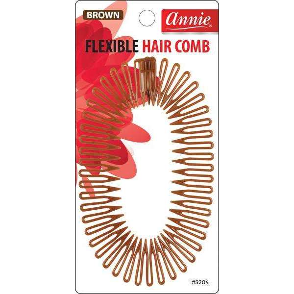 Annie Flexible Hair Comb Brown