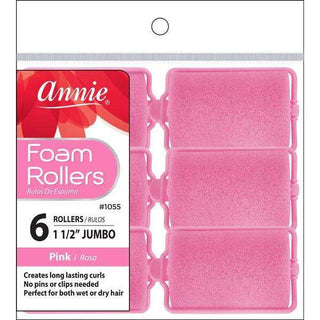 Annie Foam Rollers Jumbo 6Ct Pink